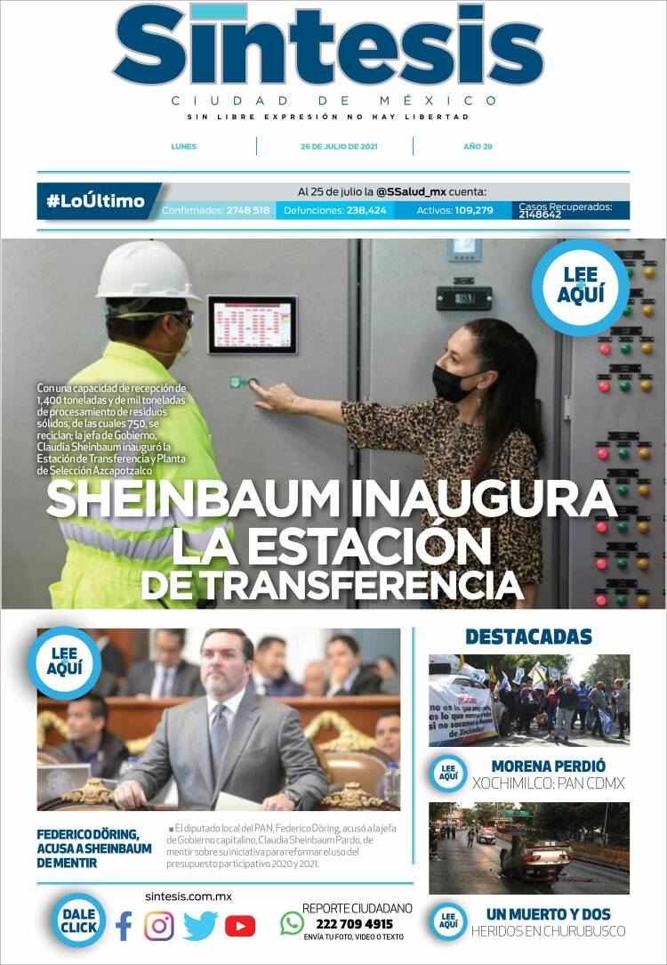 Portada de Síntesis Nacional (México)