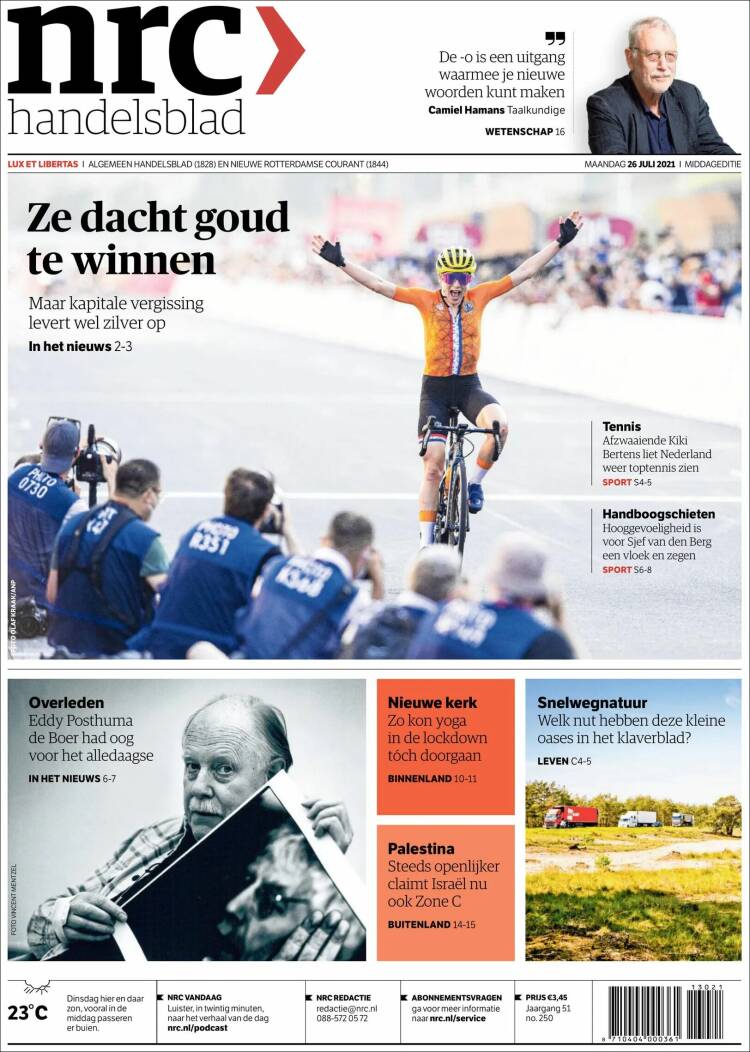 Portada de NRC Handelsblad (Pa&iacute;ses Bajos)