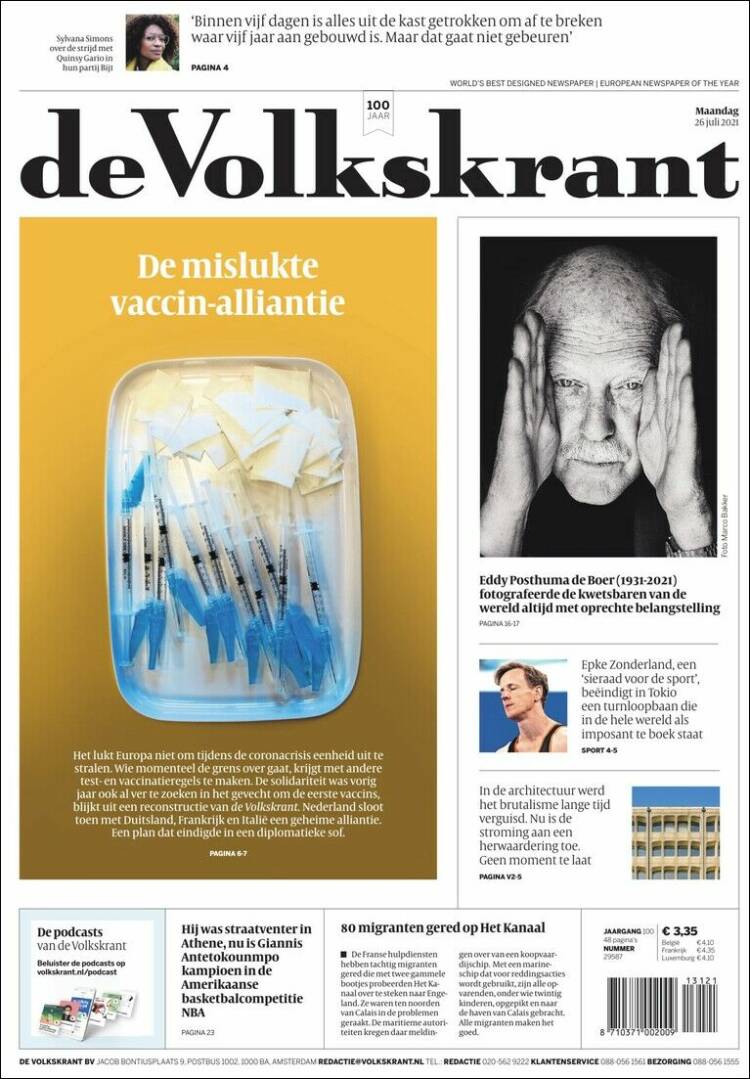 Portada de De Volkskrant (Pa&iacute;ses Bajos)