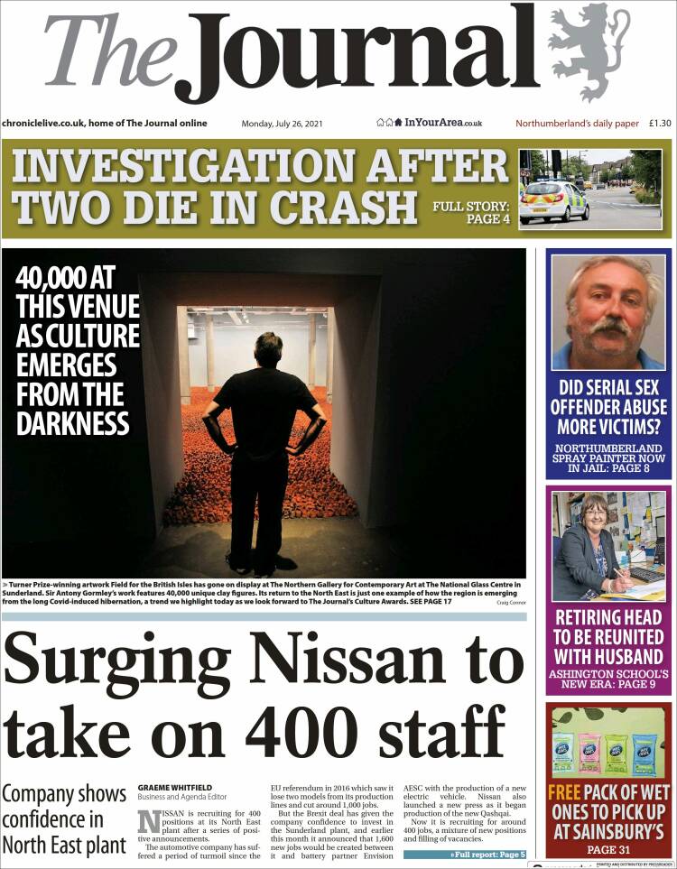 Portada de The Journal (Reino Unido)