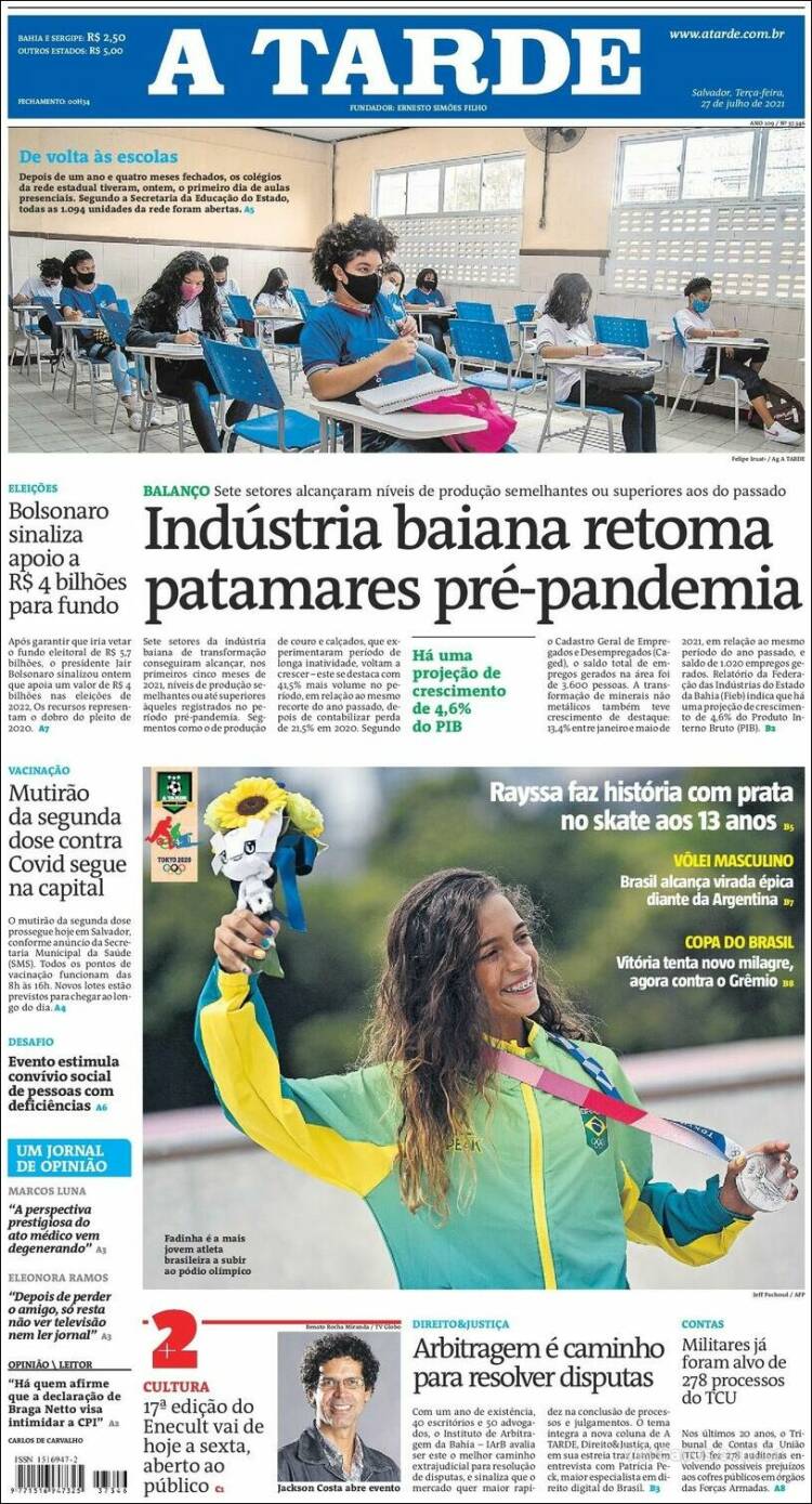 Portada de Diário A Tarde (Brasil)