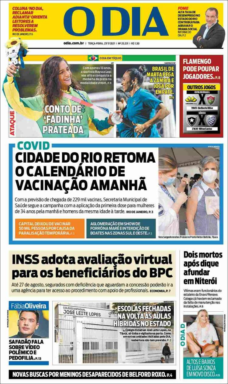 Portada de O Dia (Brasil)