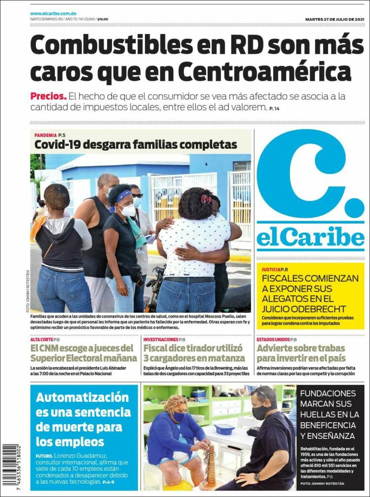 Portada de El Caribe (R. Dominicana)