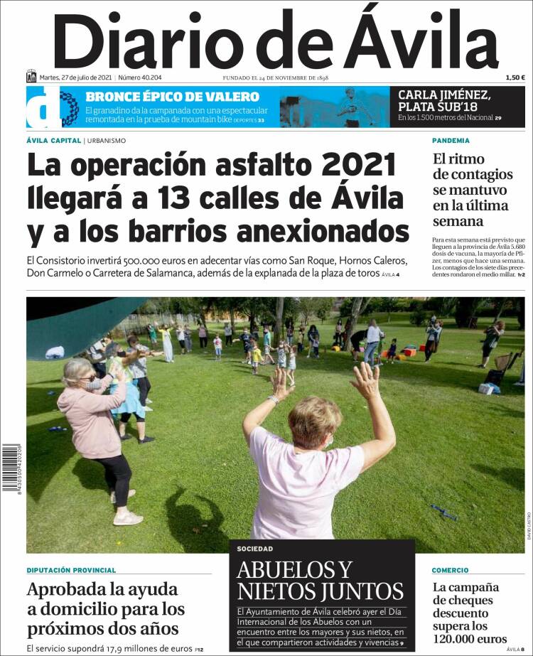 Portada de Diario de Ávila (España)