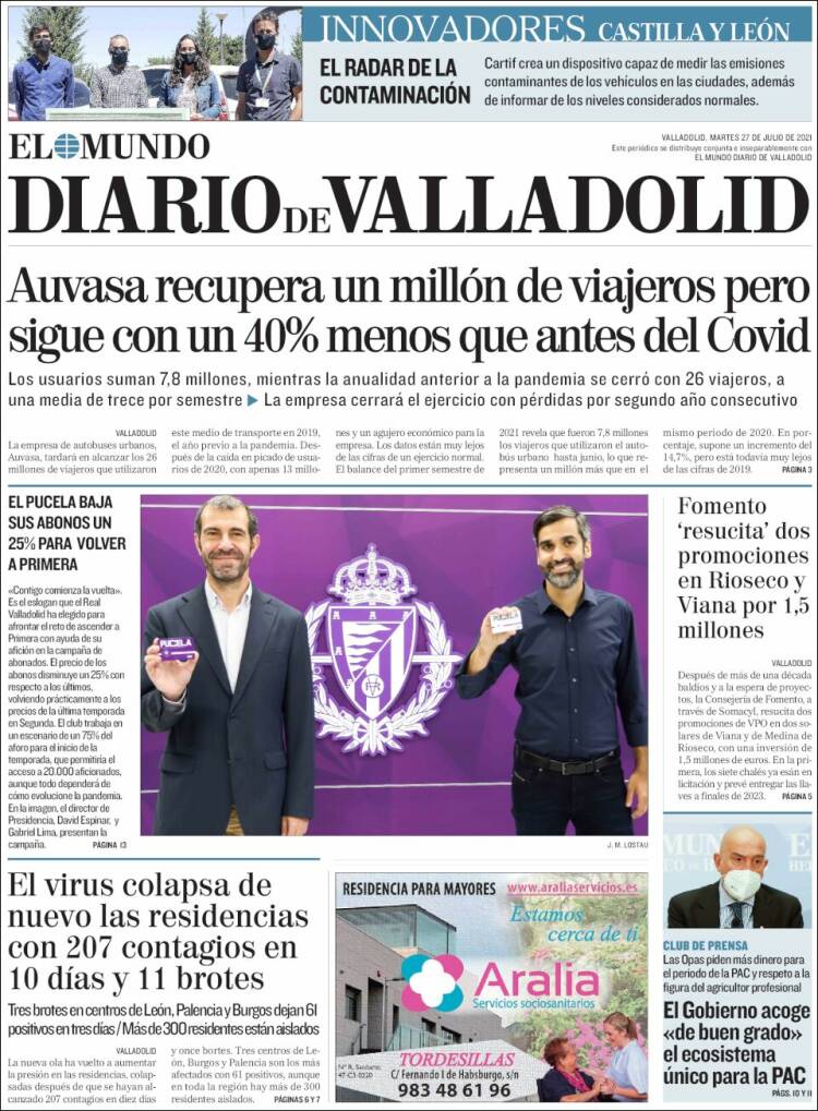 Portada de Diario de Valladolid (España)