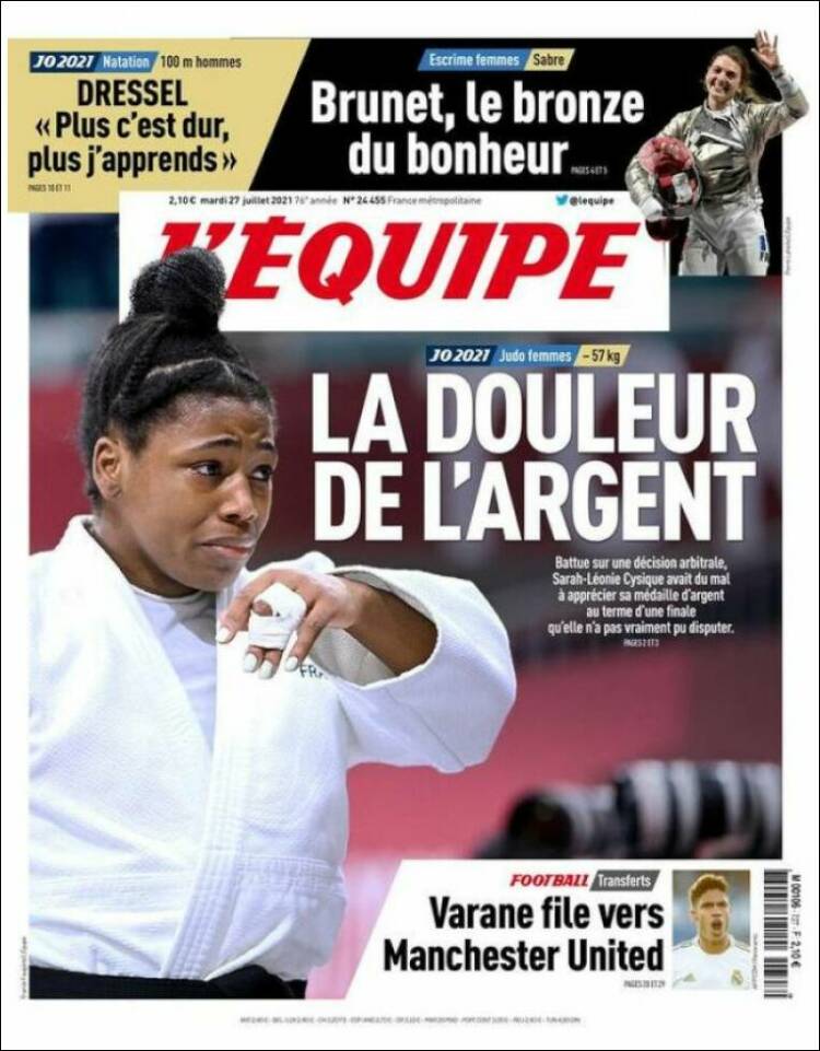 Portada de L'Equipe (Francia)