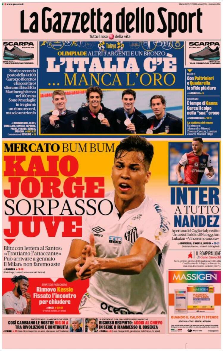 Portada de La Gazzetta dello Sport (Italia)