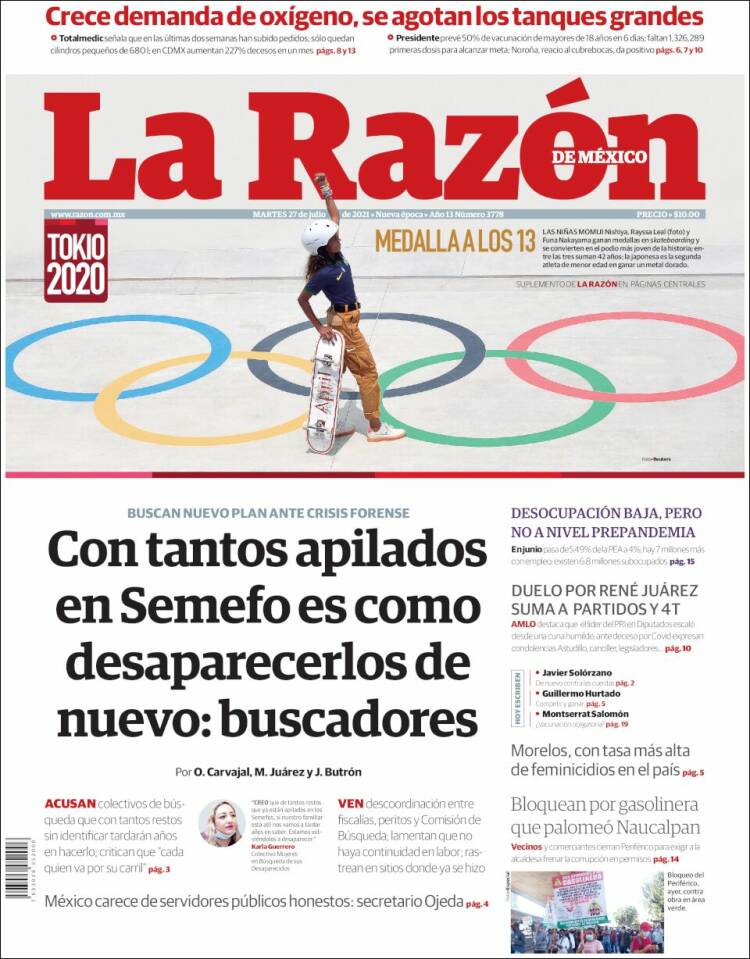 Portada de La Razón (M&eacute;xico)