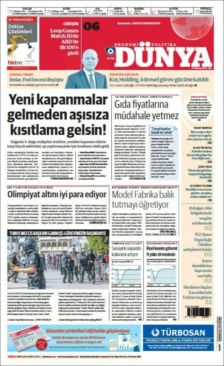 Portada de Dünya (Turqu&iacute;a)