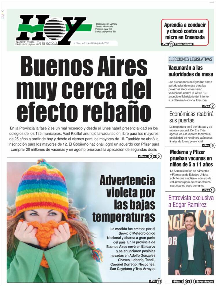 Portada de Diario Hoy (Argentina)