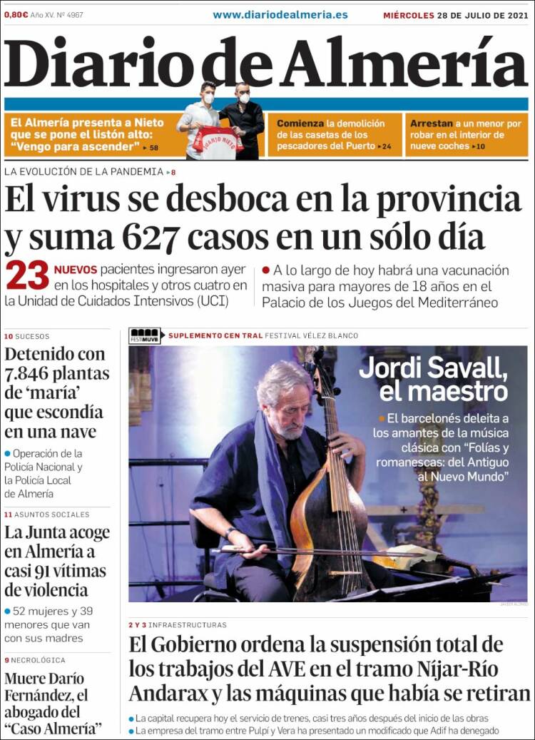 Portada de Diario de Almería (España)