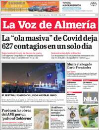 Portada de La Voz de Almería (España)