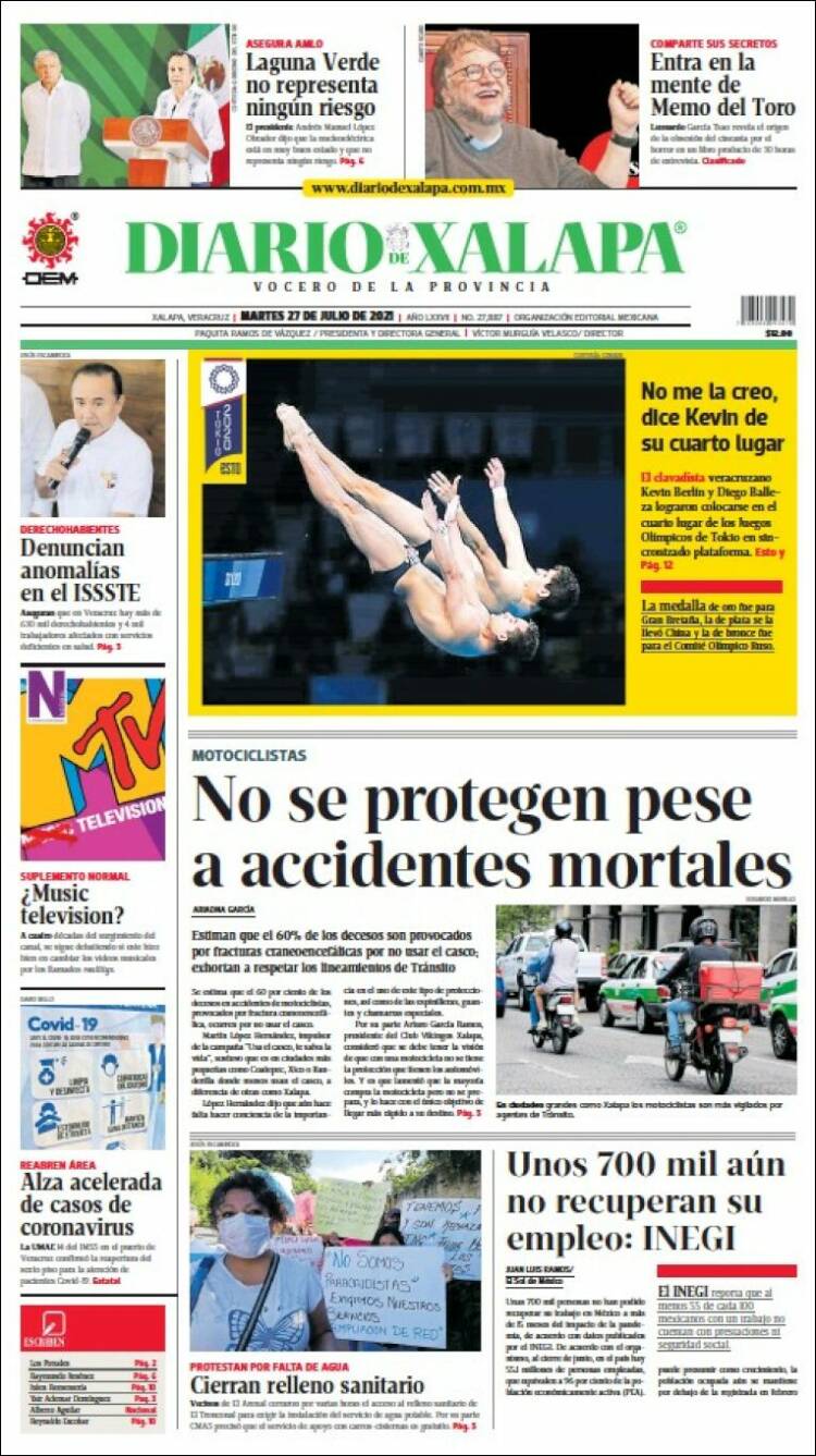 Portada de Diario de Xalapa (México)