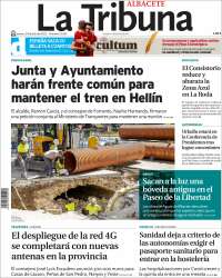 Portada de La Tribuna de Albacete (España)