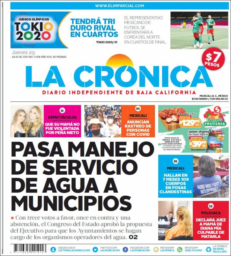 Portada de La Crónica de Baja California (México)