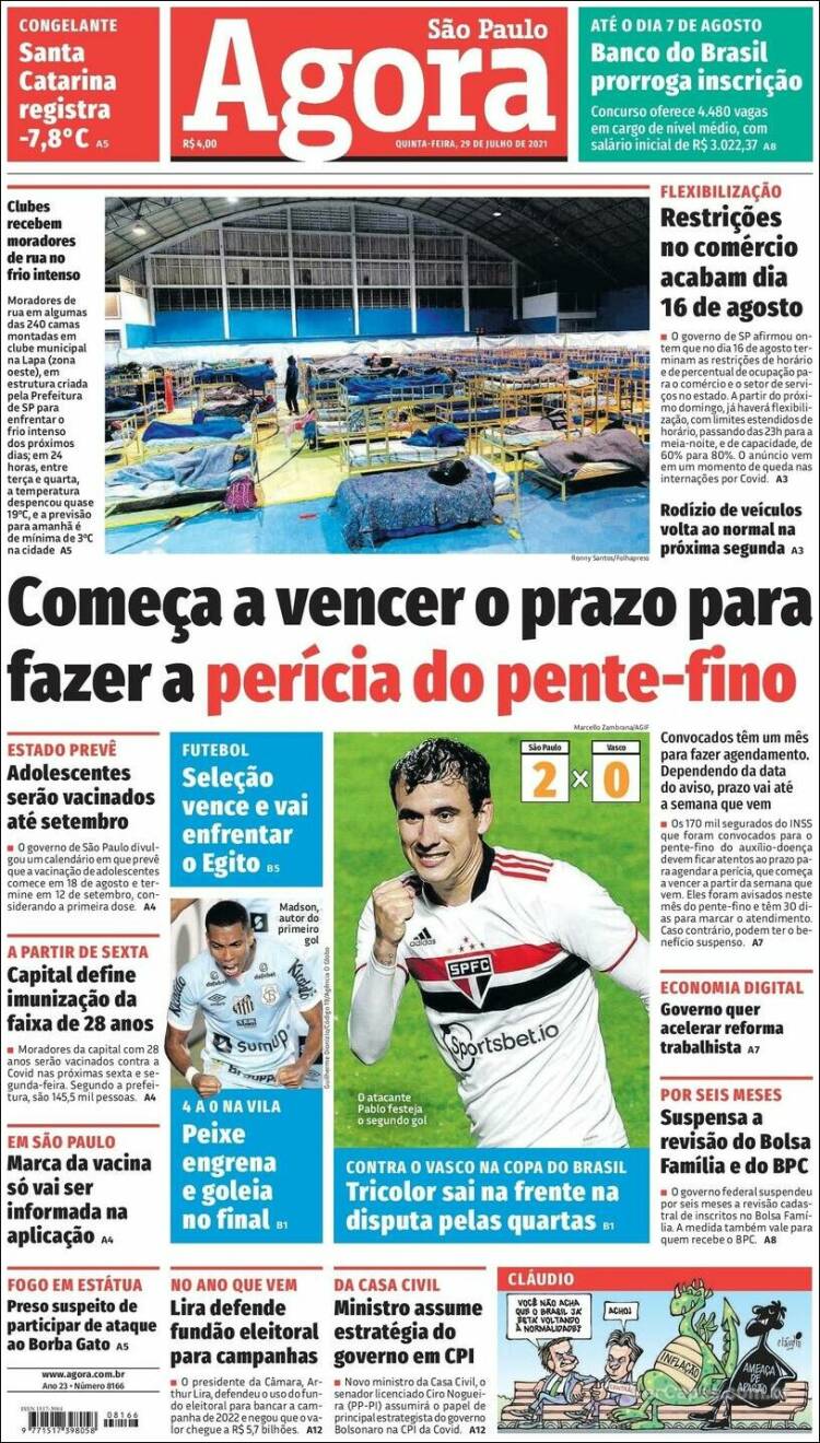 Portada de Agora São Paulo (Brasil)