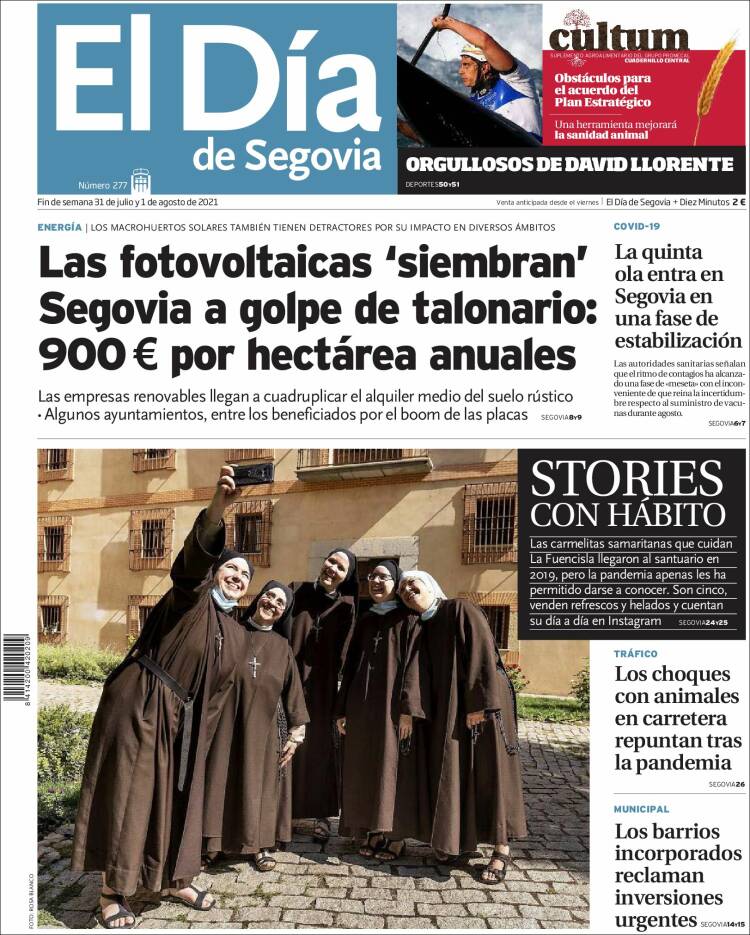 Portada de El Día de Segovia (España)