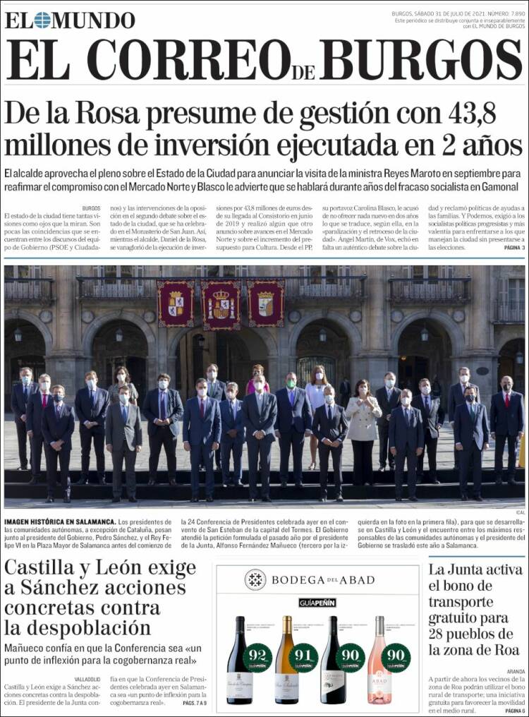 Portada de El Correo de Burgos (Spain)