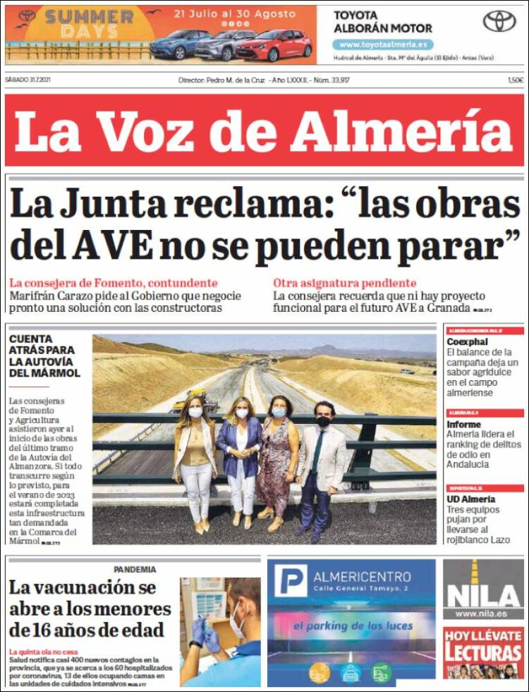 Portada de La Voz de Almería (Spain)