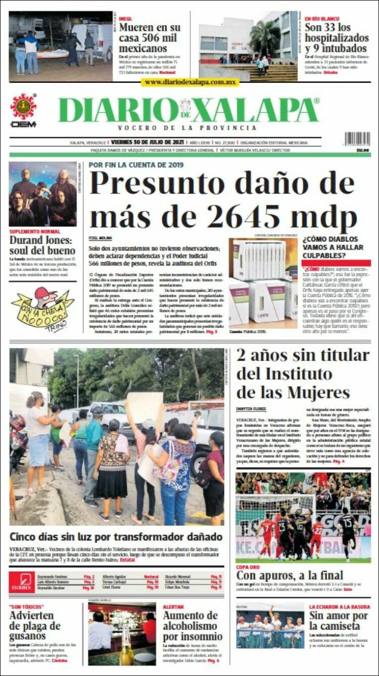 Portada de Diario de Xalapa (México)