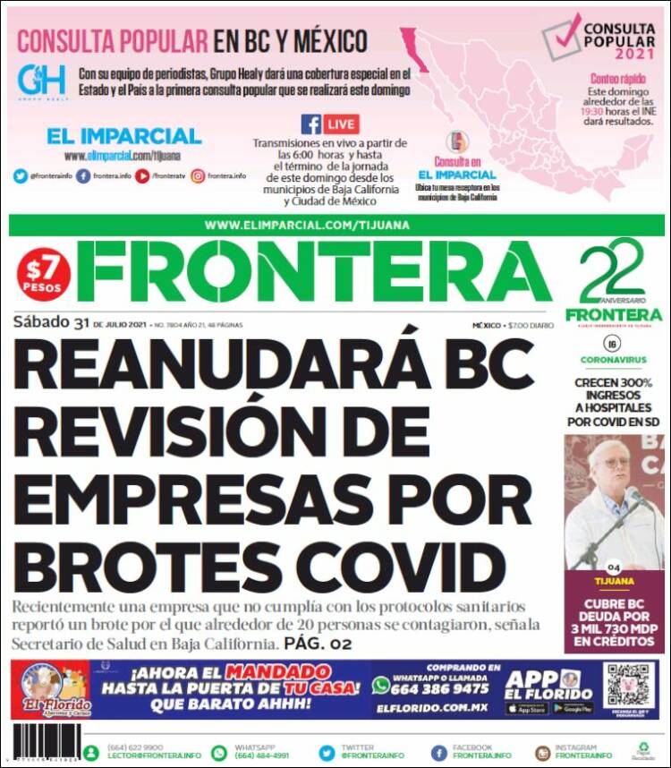 Portada de Frontera (México)