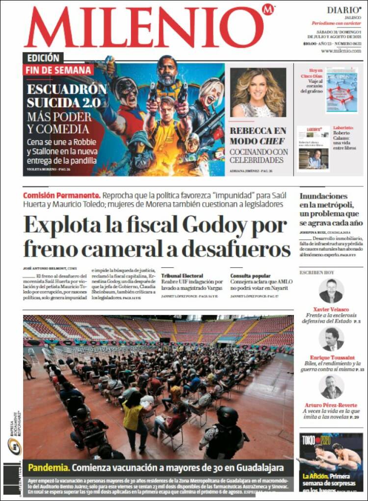 Portada de Milenio - Jalisco (México)