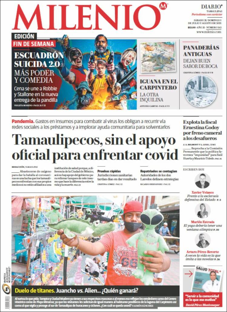 Portada de Milenio - Tamaulipas (México)