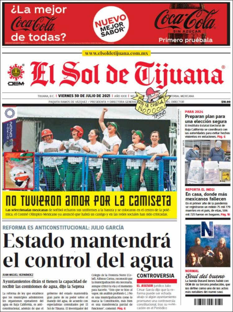 Portada de El Sol de Tijuana (México)