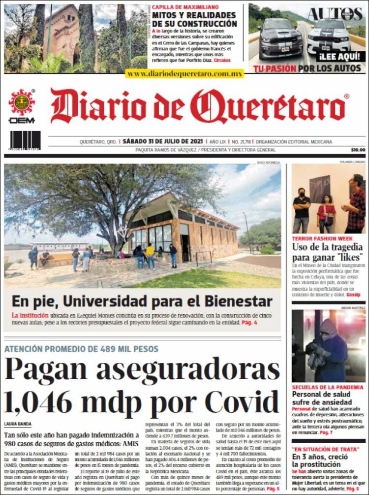 Portada de Diario de Querétaro (México)