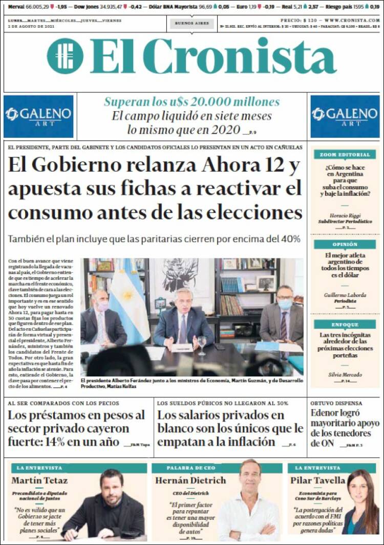 Portada de El Cronista Comercial (Argentina)