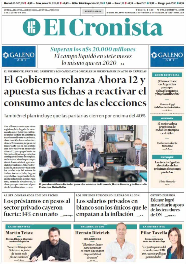 Portada de El Cronista Comercial (Argentina)