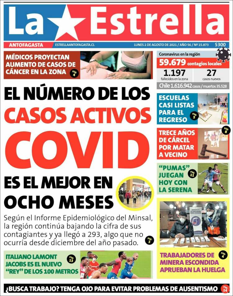 Portada de La Estrella del Norte (Chile)