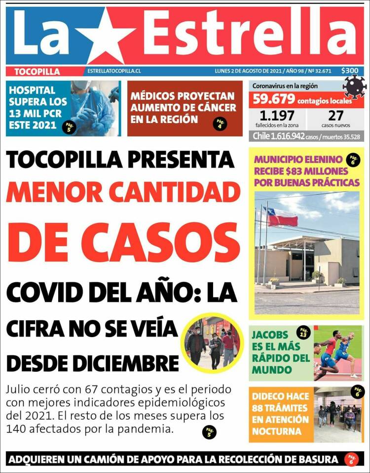 Portada de La Estrella de Tocopilla (Chile)