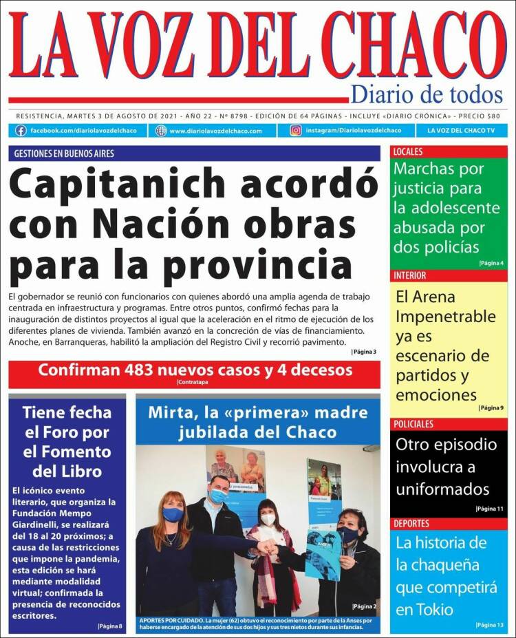 Portada de La Voz del Chaco (Argentina)