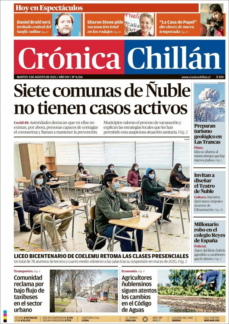 Portada de Crónica Chillán (Chile)