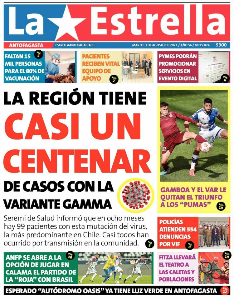 Portada de La Estrella del Norte (Chile)