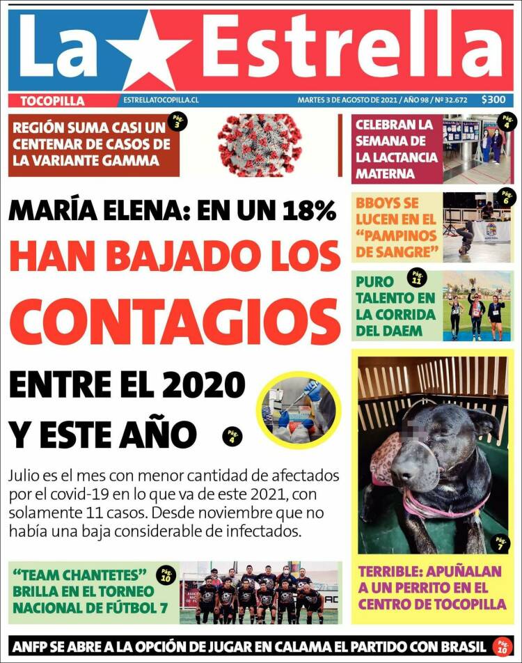 Portada de La Estrella de Tocopilla (Chile)