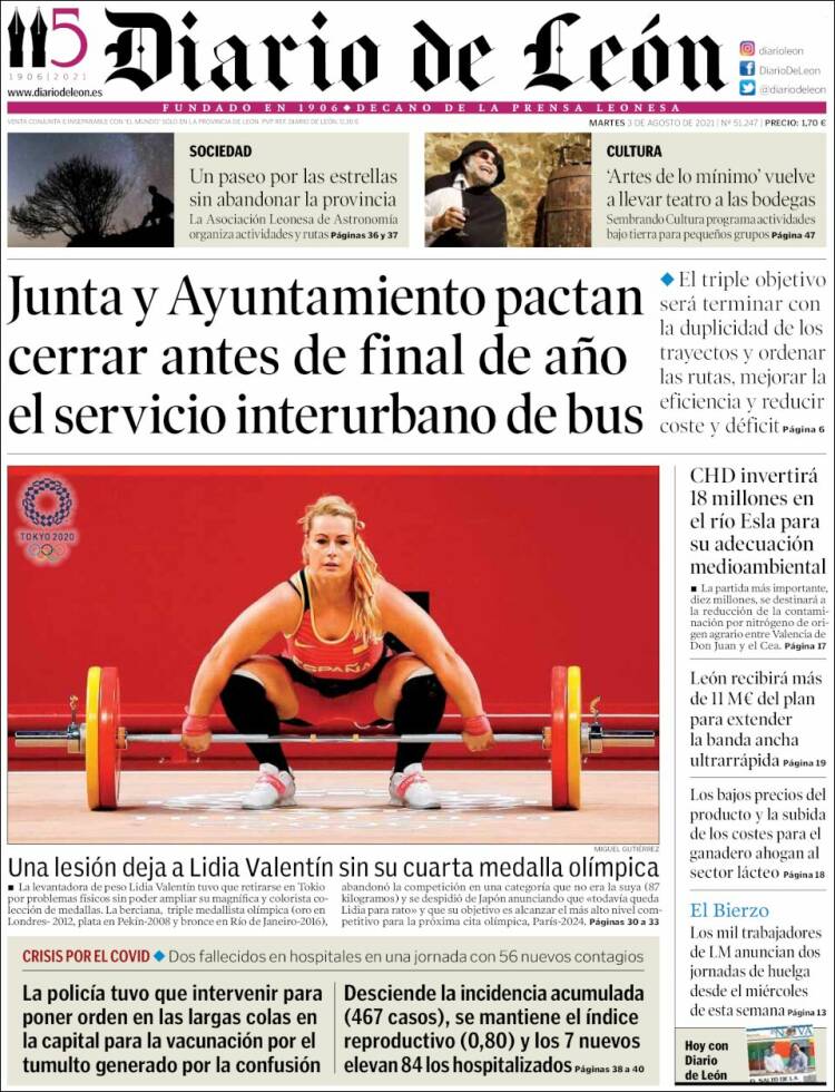 Portada de Diario de León (España)