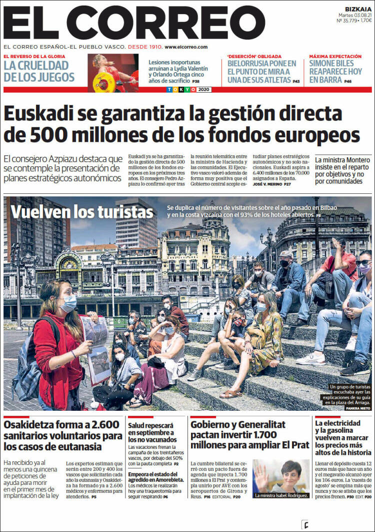 Portada de El Correo (España)