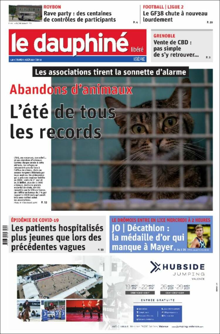 Portada de Le Dauphiné Libéré (Francia)