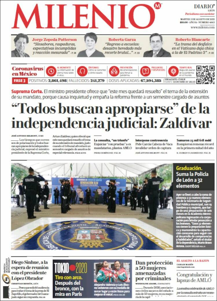 Portada de Milenio de León (México)