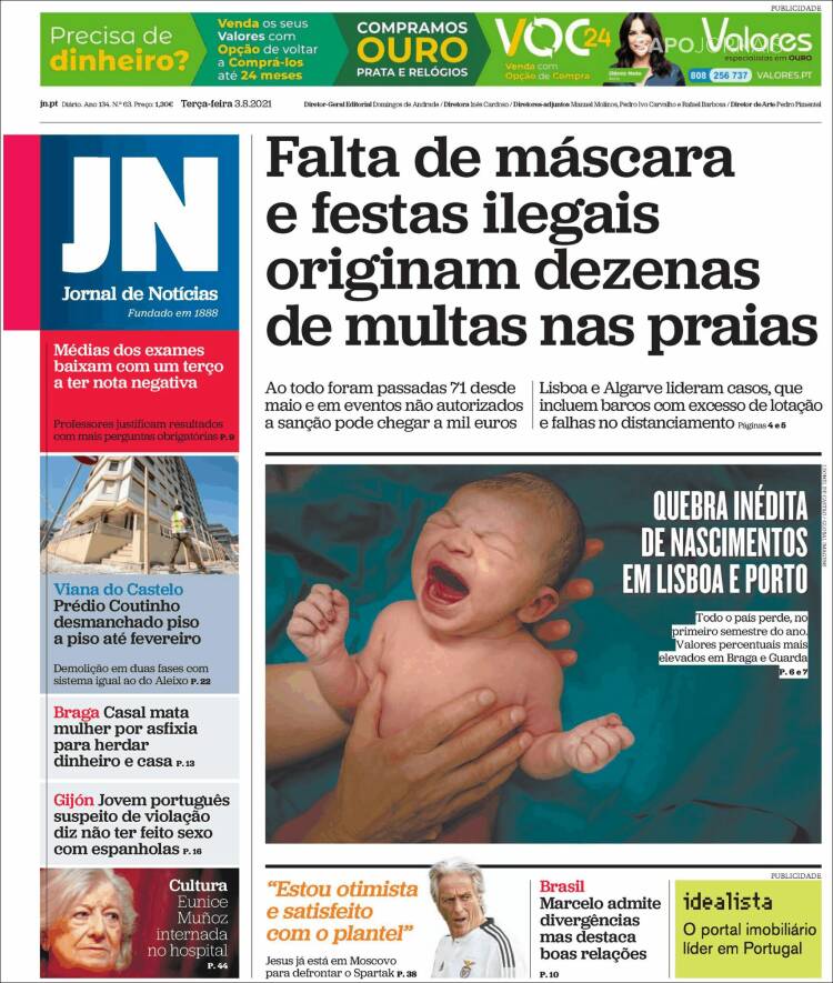 Portada de Jornal de Notícias (Portugal)