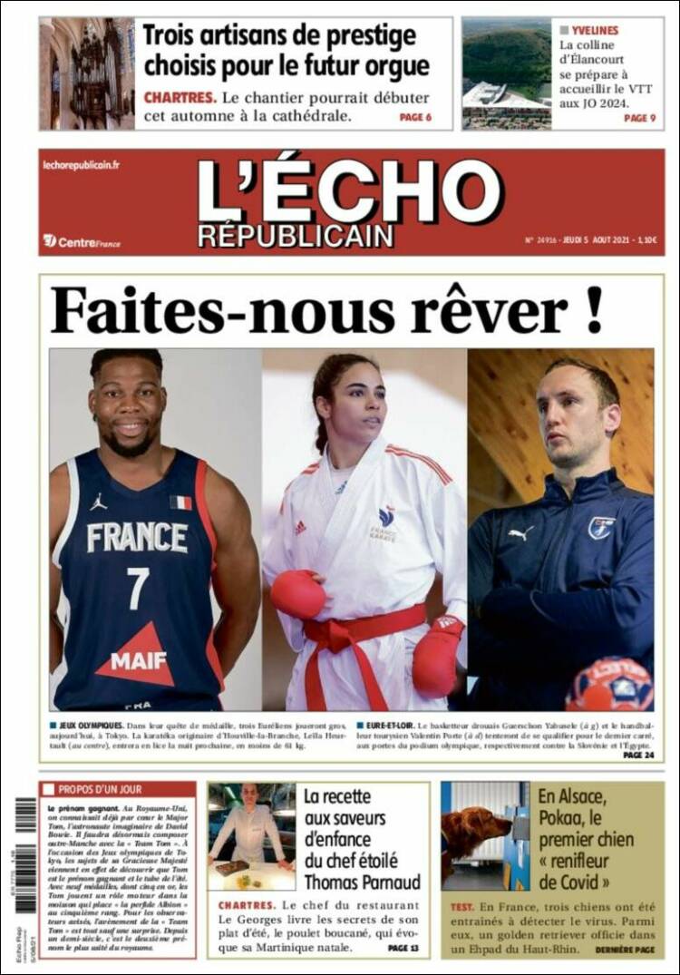 Portada de L'Echo Républicain (Francia)