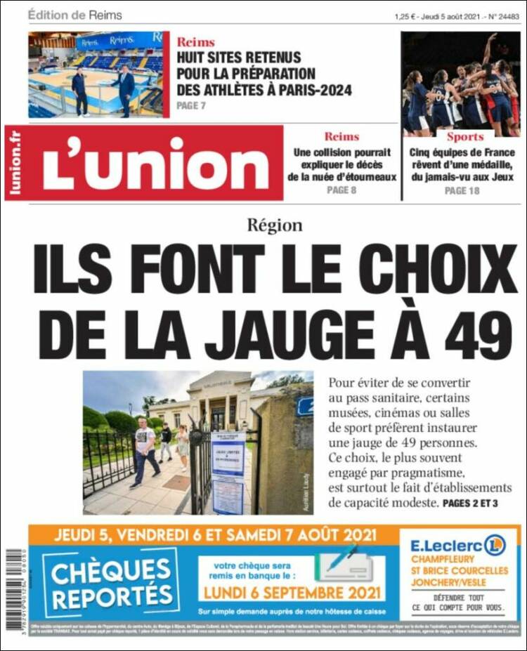 Portada de L'Union (Francia)