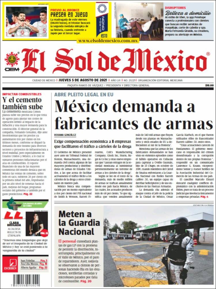 Portada de El Sol de México (México)