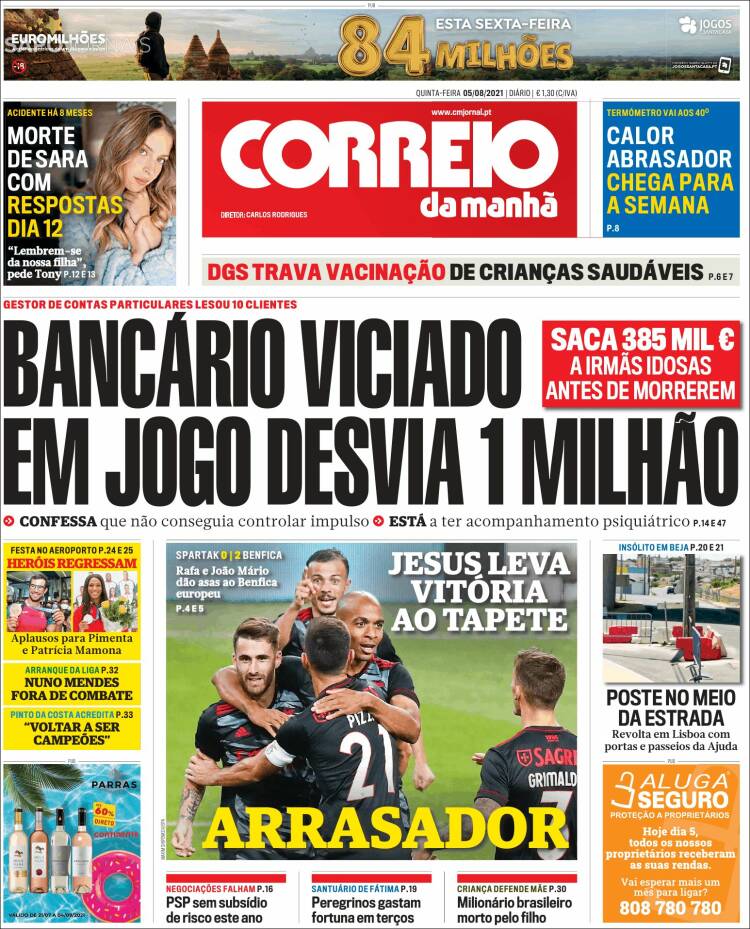 Portada de Correio da Manhã (Portugal)