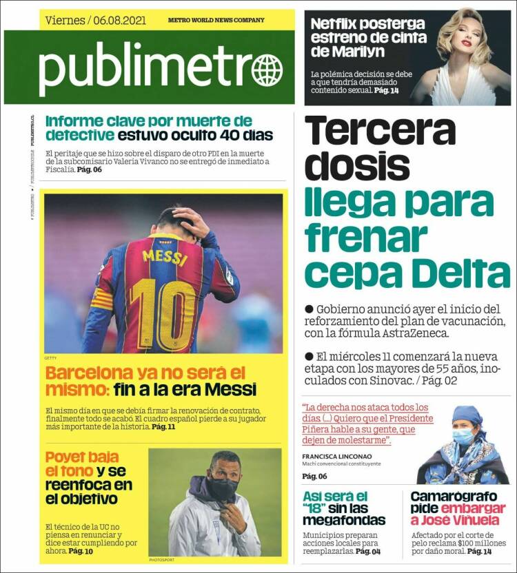 Portada de Publimetro (Chile)