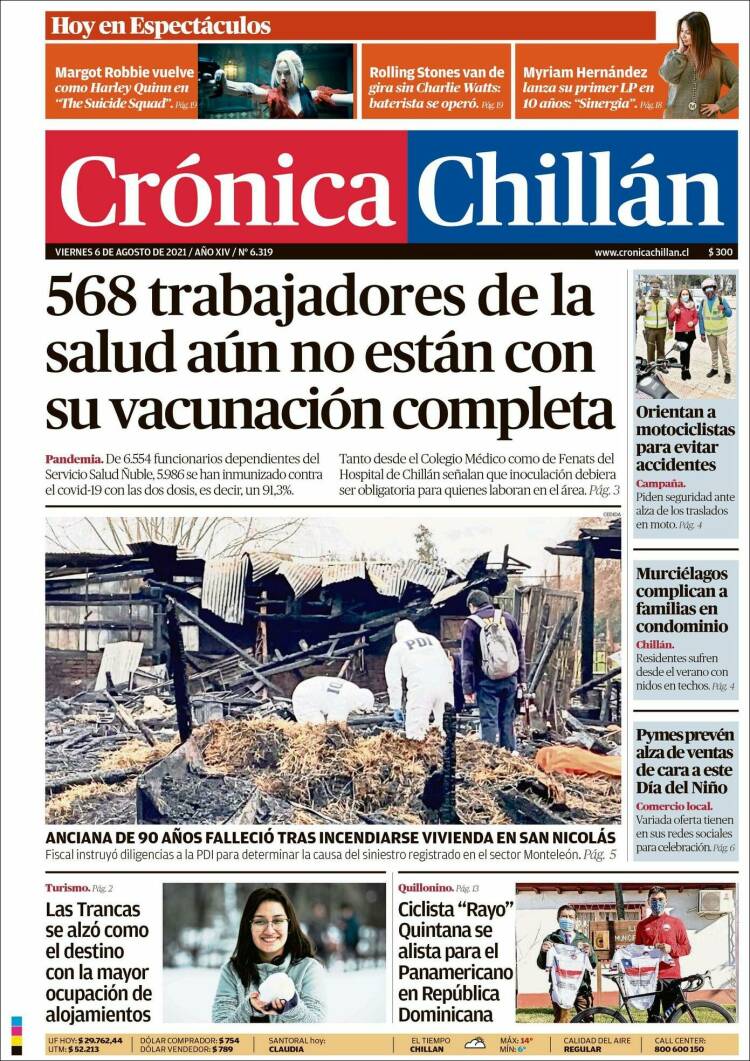 Portada de Crónica Chillán (Chile)