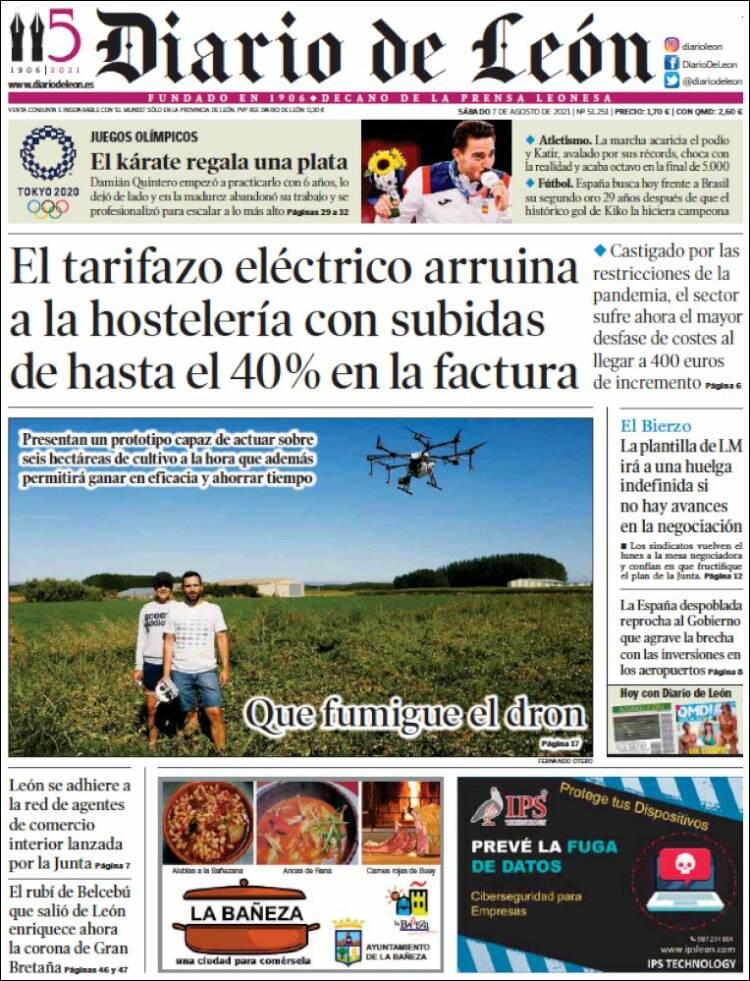 Portada de Diario de León (España)