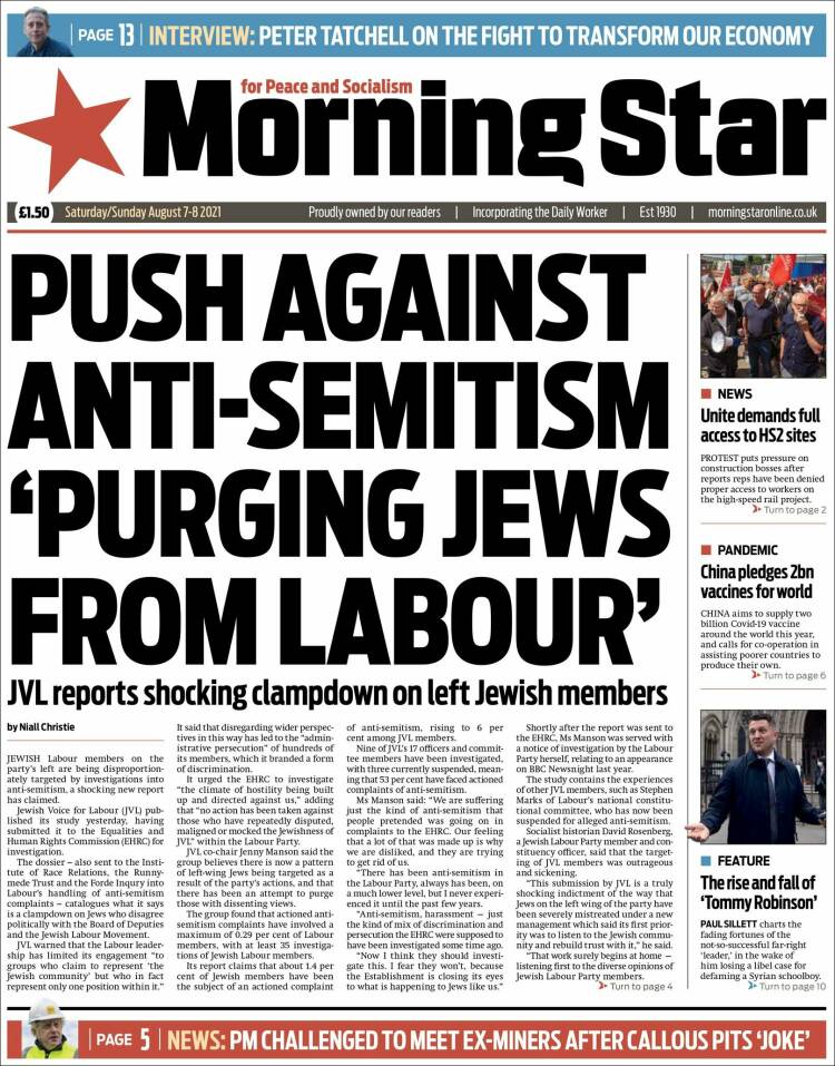 Portada de Morning Star (Reino Unido)